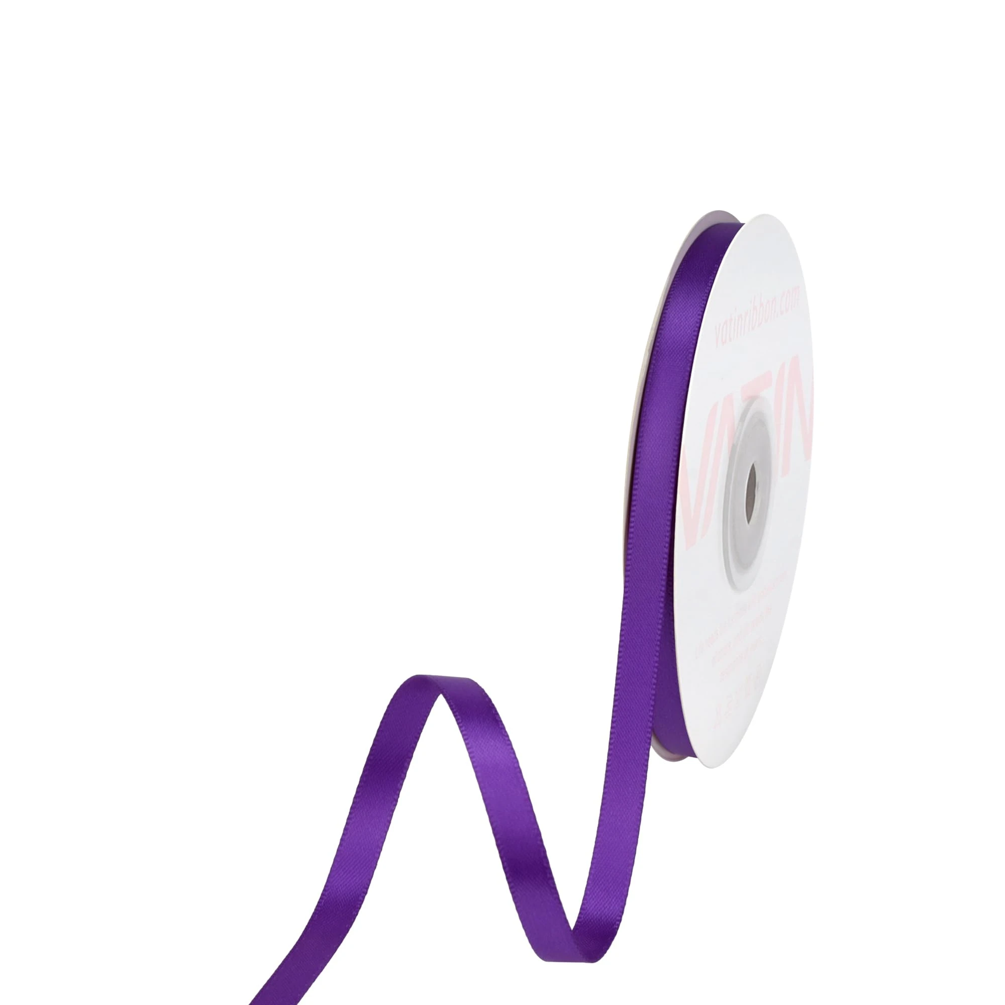 VATIN 6mm Double Faced Bright Purple Polyester Satin Ribbon - 45 Metre for Gift Wrapping Ornaments Party Favor Braids Baby Shower Decoration Floral Arrangement Craft Supplies
