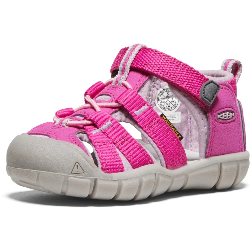 KEEN Unisex-Child Seacamp 2 CNX Closed Toe Sandals, Very Berry/Dawn Pink, 4