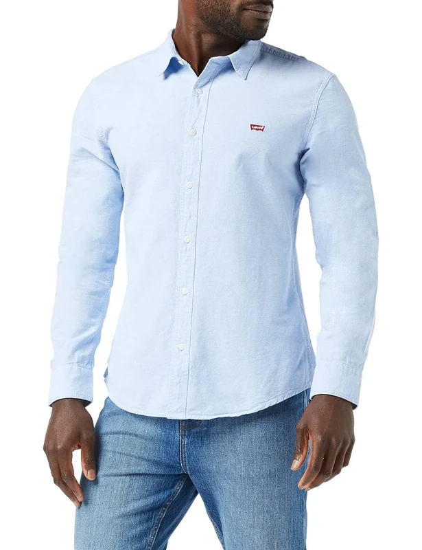 Levi's Men's Long-Sleeve Battery Housemark Slim Shirt, Allure, size XL