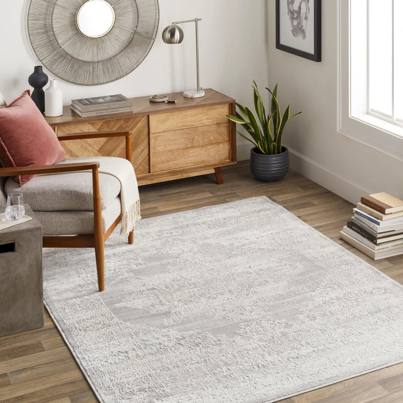 Livabliss Roma Vintage - Area s Living Room 200x275 cm, Hallway, Bedroom - Chic Neutral Scandi, Traditional Boho Style, Natural Easy Care Pile - Large, Grey, Off-White, Charcoal