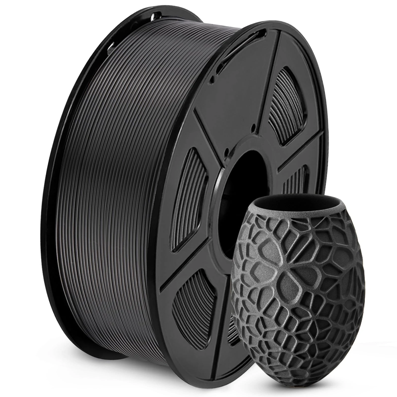SUNLU PLA 3D Printer Filament, Neatly Wound PLA Filament 1.75mm, Dimensional Accuracy +/- 0.02mm, 1KG Spool 2.2lbs. (Black)