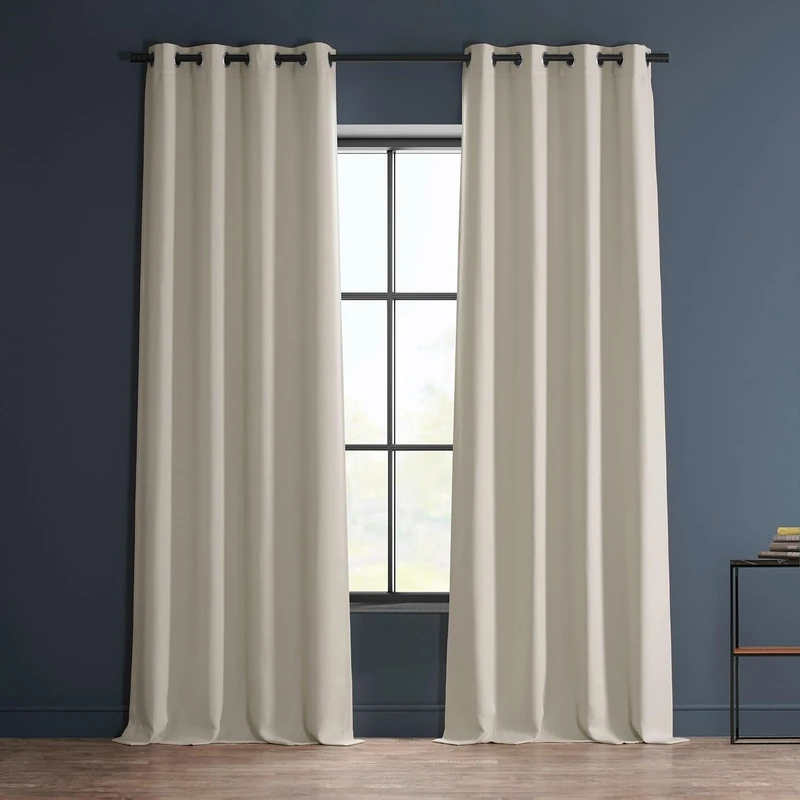 HPD Half Price Drapes Grommet Linen 96 Inches Long Darkening Curtains for Bedroom & Living Room (1 Panel), 50W x 96L, Birch, Polyester Blend, 50" W x 96" L (Pack of 1)