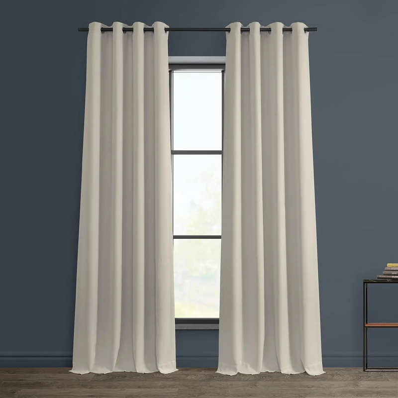 HPD Half Price Drapes Grommet Linen Curtains 120 Inches Long Room Darkening Curtains for Bedroom & Living Room (1 Panel), 50W x 120L, Birch
