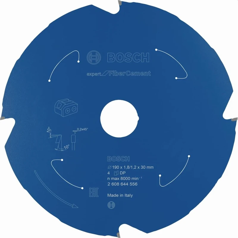Bosch Professional Circular Saw Blade Expert (for Fibre Cement, 190 x 30 x 1.8 mm, 4 teeth; Accessories: Cordless Circular Saw)
