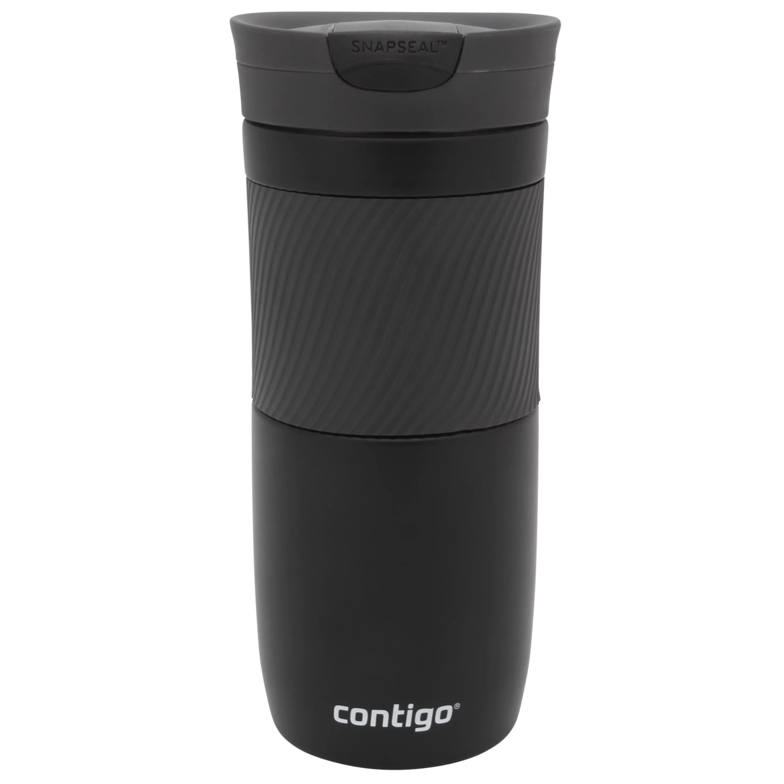 Contigo Byron Snapseal Travel Mug | Stainless Steel Thermal Mug | Vacuum Flask | Leakproof Tumbler | Coffee to Go Mug with BPA Free Easy-Clean Lid | Matte Black | 470 ml