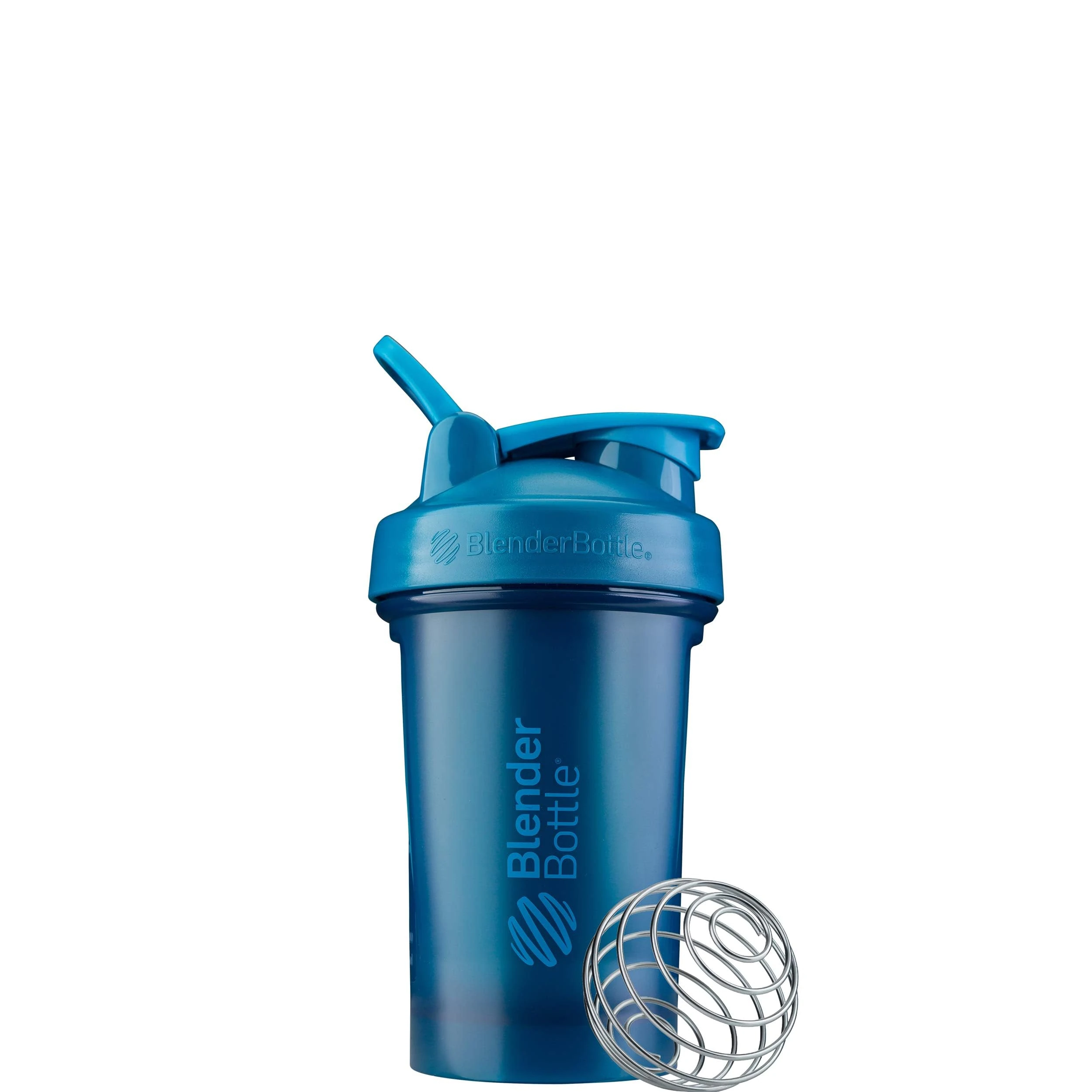 BlenderBottle Classic V2 Shaker Bottle with Stainless Steel Ball, For Protein Shakes, Dishwasher Safe, 590ml, Ocean Blue
