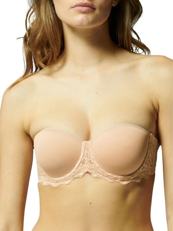 Simone Perele Women's 3D Strapless T-Shirt Bra Full Coverage, Opaque, Peau Rose, 32D