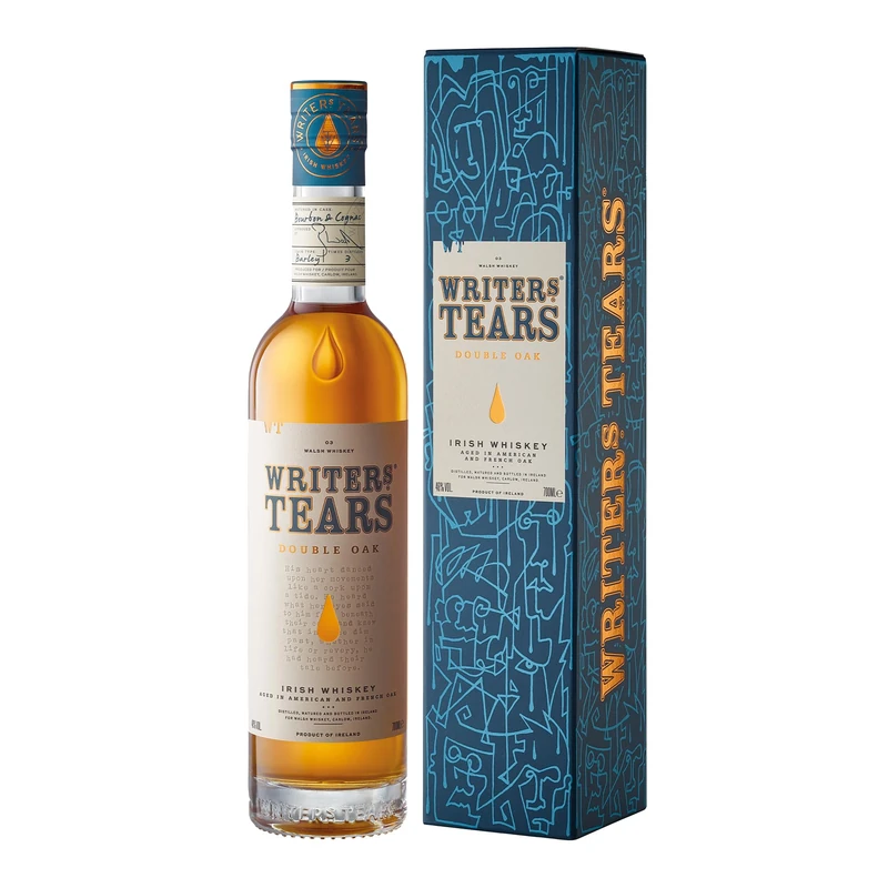 Writers Tears Double Oak Irish Whiskey - Single Pot Still and Single Malt Blend - Triple Distilled, Non-Chill Filtered - Aged with Two Woods - 70 cl / 700 ml, 46 Percent ABV