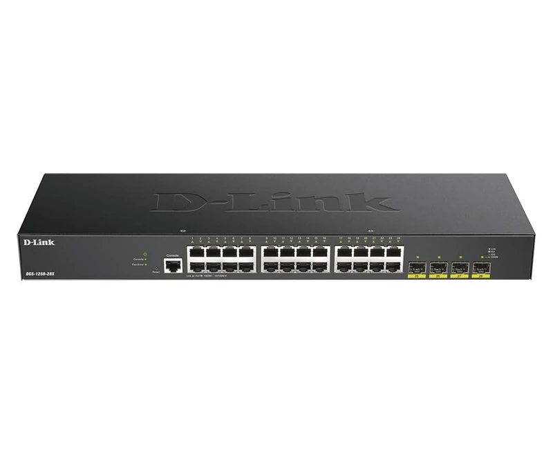 D-link DGS-1250-28X - 28-Port Gigabit Smart Managed Switch With 10G Uplinks, 24 X 10/100/1000base-t, 4 X 10G SFP+ Ports, 128 Gbps Switching Capacity