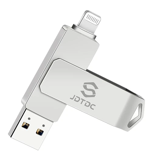 JSL JDTDC 32GB iPhone USB Flash Drive for Photos, Videos, Music & Contacts Backup, Lightning & USB 3.0 Compatible, Apple Certified
