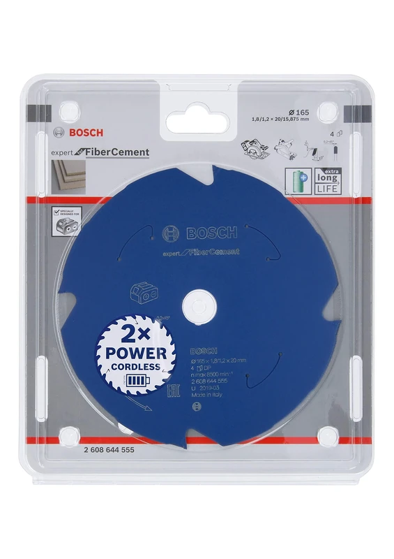 Bosch Professional Circular Saw Blade Expert (for Fibre Cement, 165 x 20 x 1.8 mm, 4 teeth; Accessories: Cordless Circular Saw)