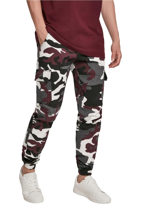 Urban Classics Men's Camo Cargo Jogging Pants 2.0 Trouser, Multicolor wine camo, 36