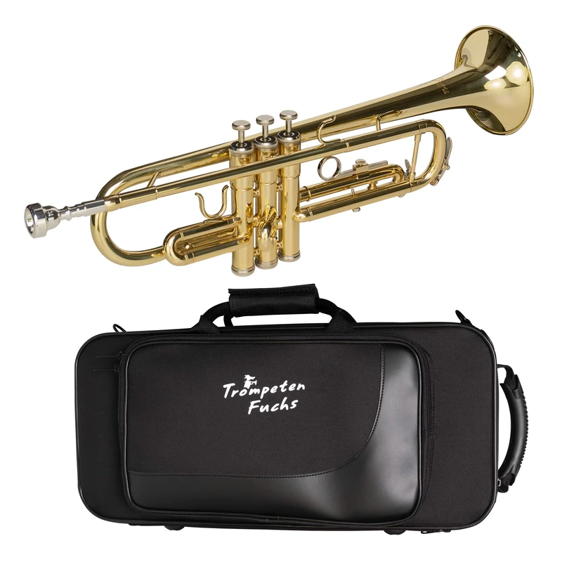 CASCHA Trumpet Fox Bb trumpet for beginners and advanced players with accessories, mouthpiece, cleaning cloth and case, gold EH 3800