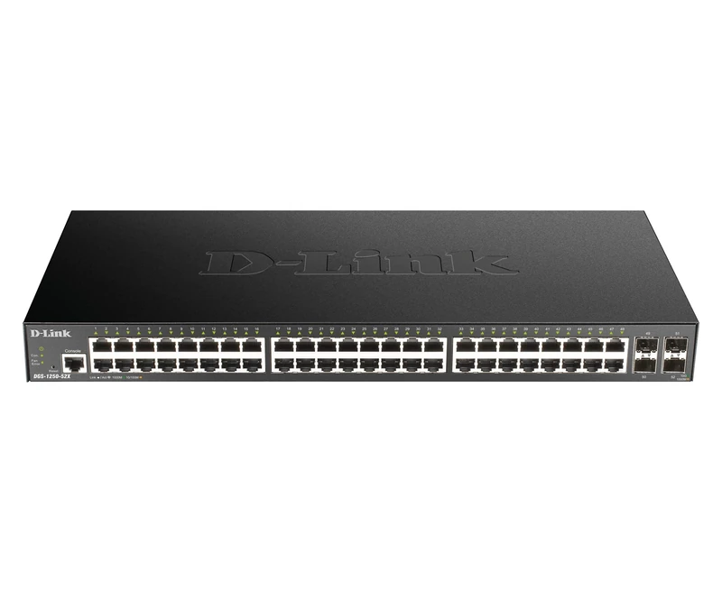 D-link DGS-1250-52X - 52-Port Gigabit Smart Managed Switch With 10G Uplinks, 48 X 10/100/1000base-t, 4 X 10G SFP+ Ports, 176 Gbps Switching Capacity