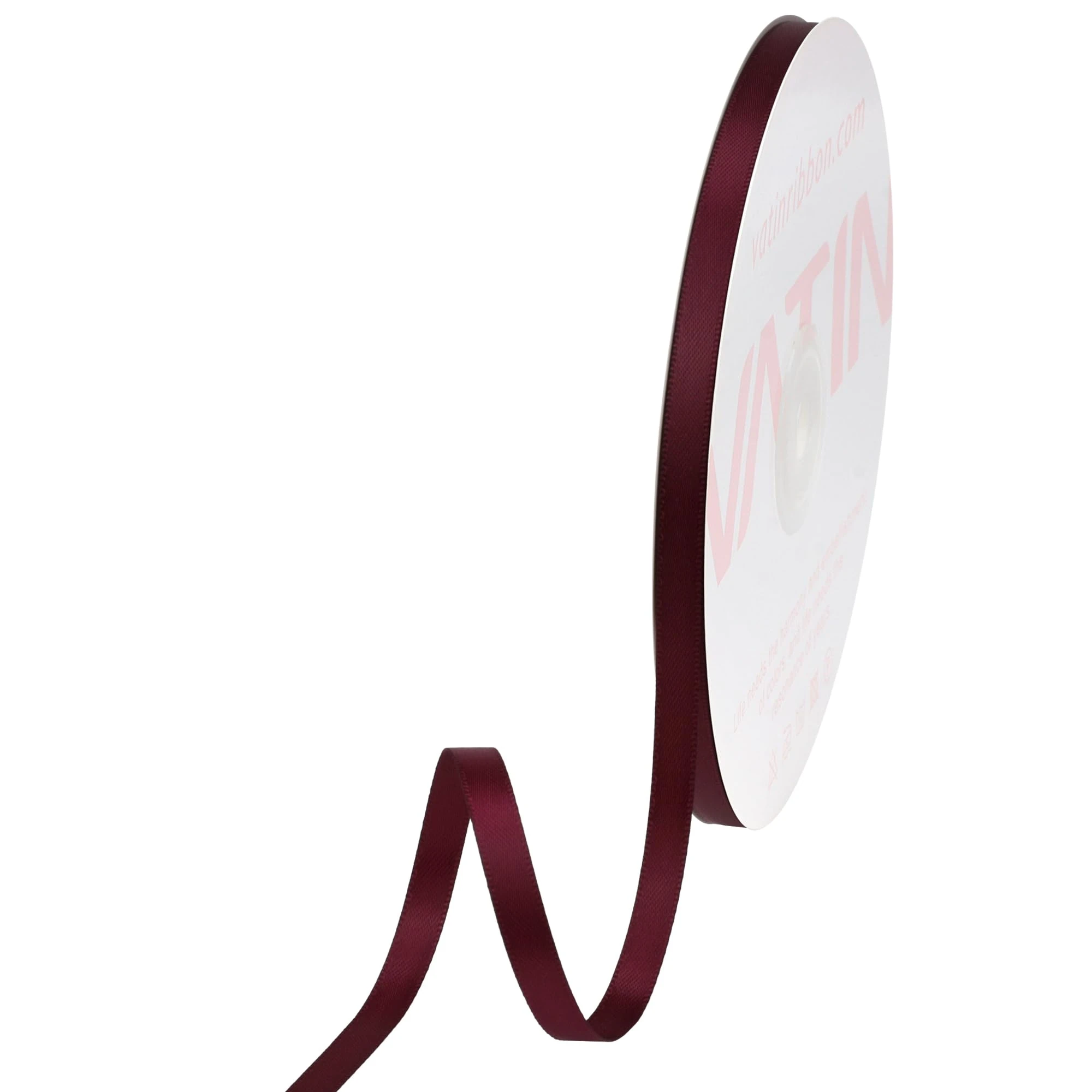 VATIN 6mm inches Double Faced Wine Polyester Satin Ribbon - 45 Metre for Gift Wrapping Ornaments Party Favor Braids Baby Shower Decoration Floral Arrangement Craft Supplies