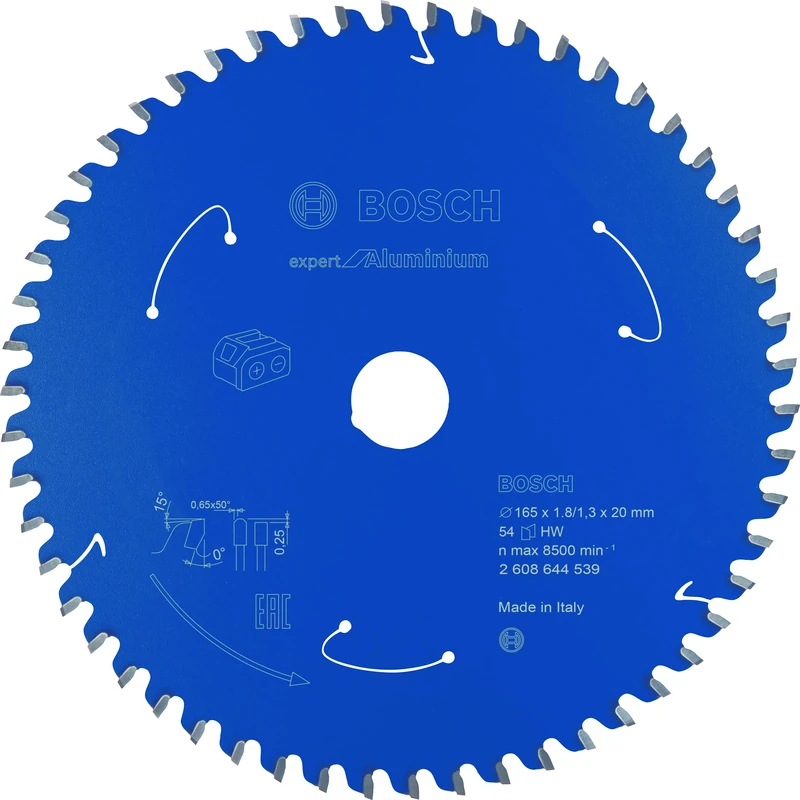 Bosch Professional Circular Saw Blade Expert (for Aluminium, 165 x 20 x 1.8 mm, 54 Teeth; Accessories: Cordless Circular Saw) 2608644539