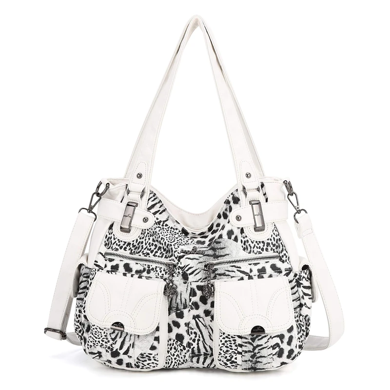 Angelkiss Women Top Handle Satchel Handbags Purse Shoulder Bag - - Large