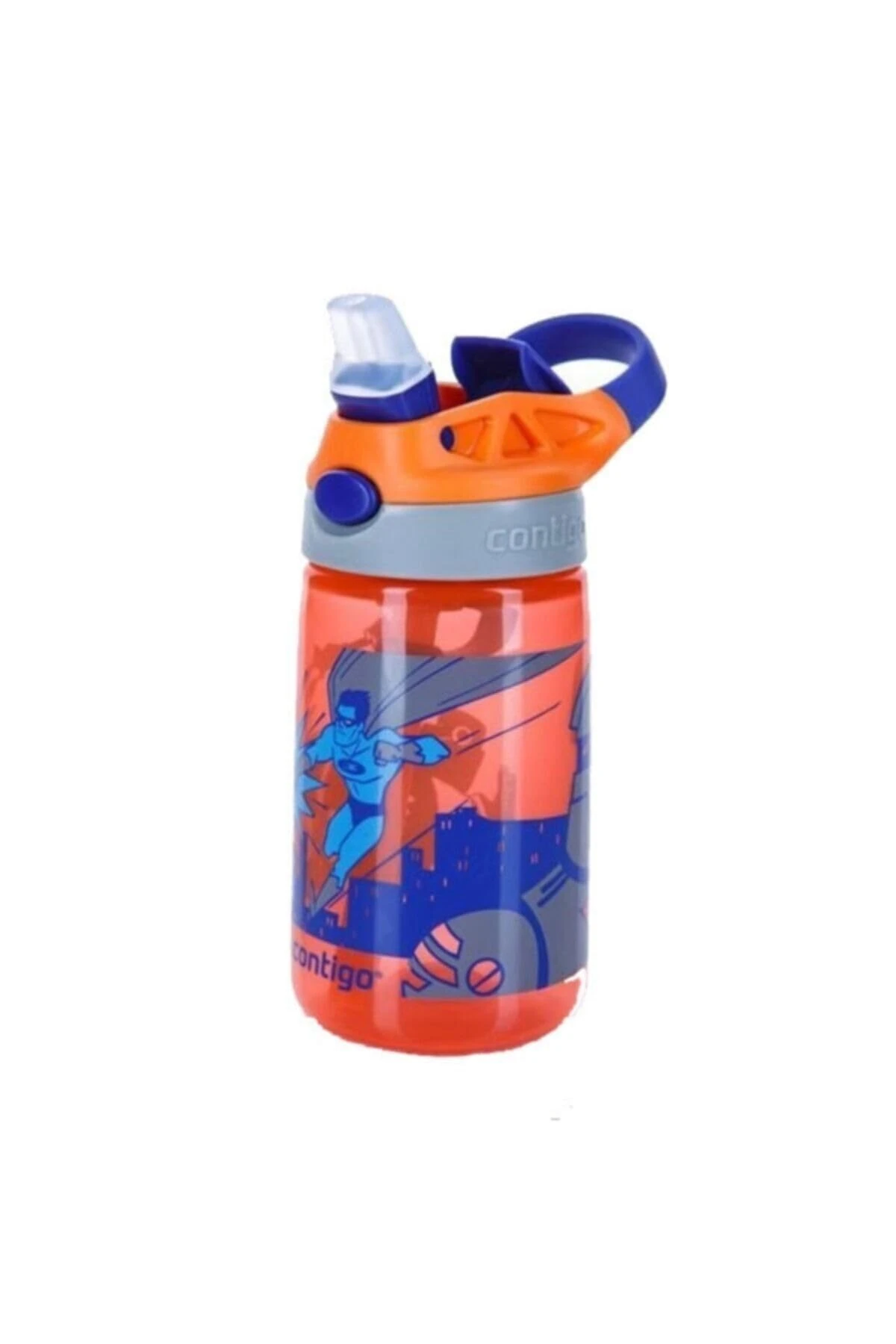 Contigo Unisex-Youth Gizmo Flip Water Bottles, Orange, Blue, 414 Ml EU