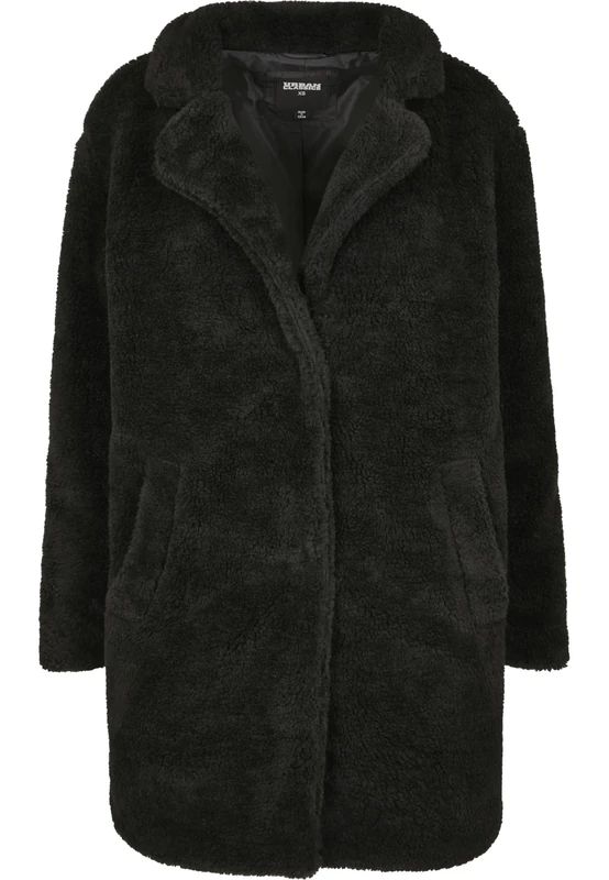 Urban Classics Women's Ladies Oversized Sherpa Coat, Black (Black 00007), L UK