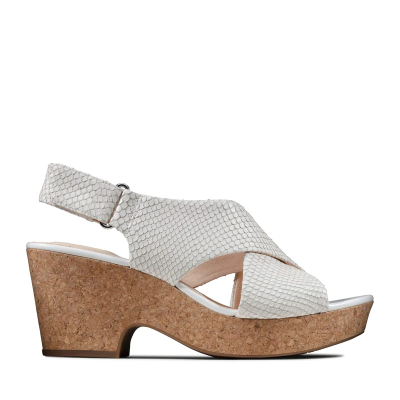 Clarks Womens Maritsa Lara Ankle Strap Sandals, White White Snake White Snake, 4 UK - Image 1