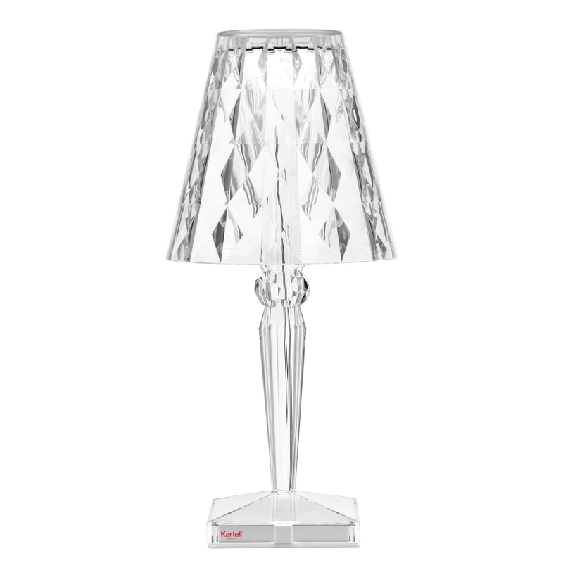 Kartell Big Battery Table Lamp, Plastic, Crystal-Clear, 37,3 x 17 cm