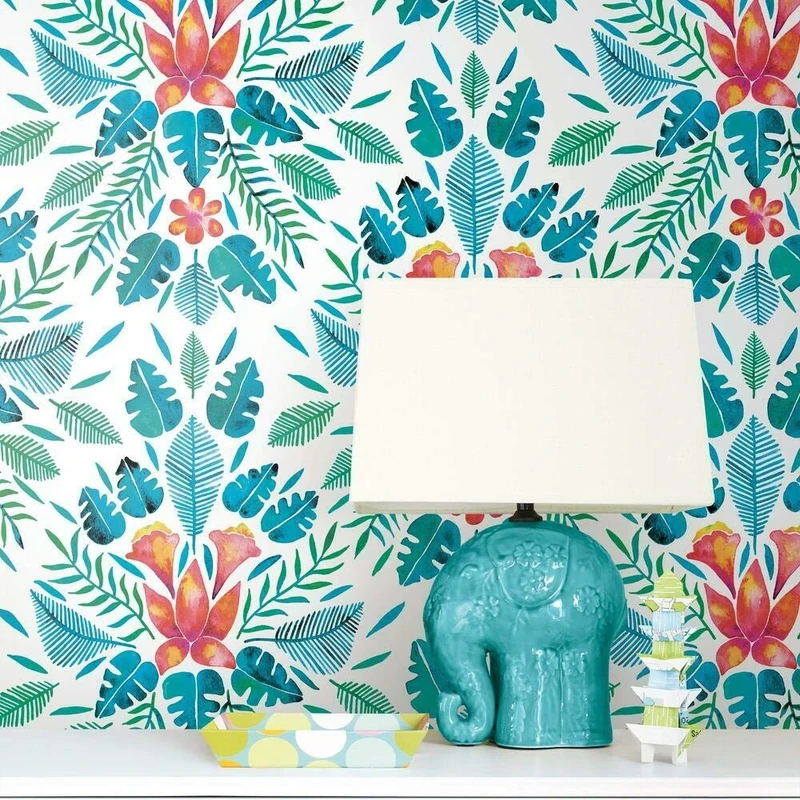 RoomMates Self-Adhesive Wallpaper Cat Coquillette Tropical