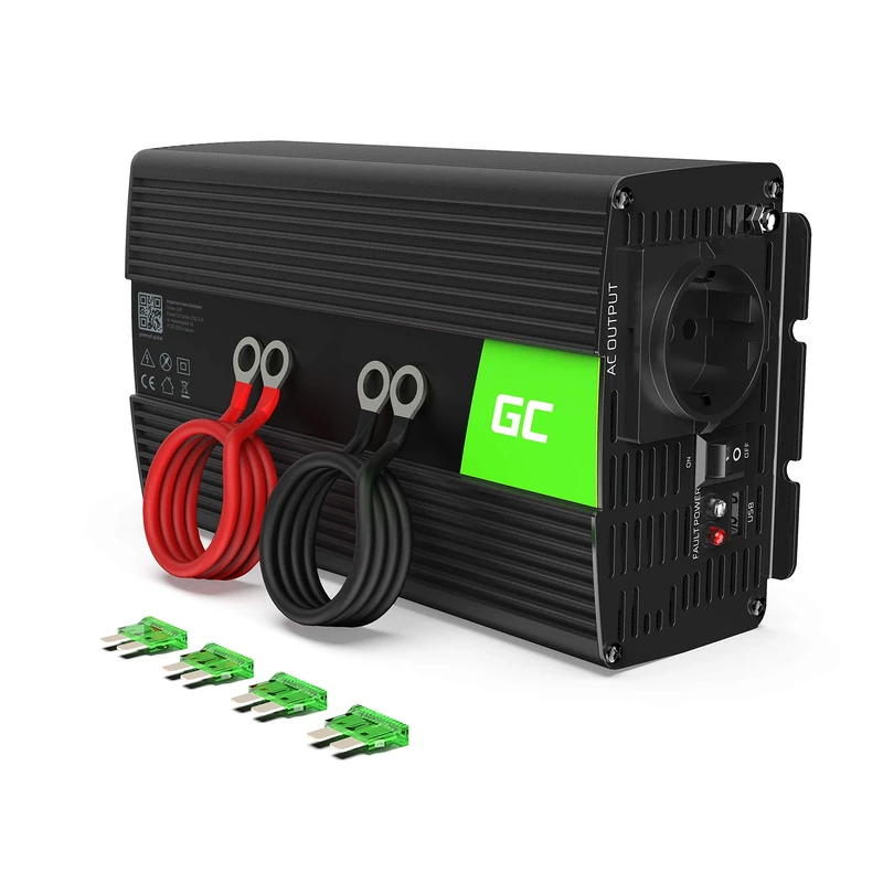 Green Cell® 1000W/2000W Pure Sine Wave Inverter 24V to 230V Voltage Converter Power Inverter Power Inverter Converter for Car, Direct Connection to Car Battery