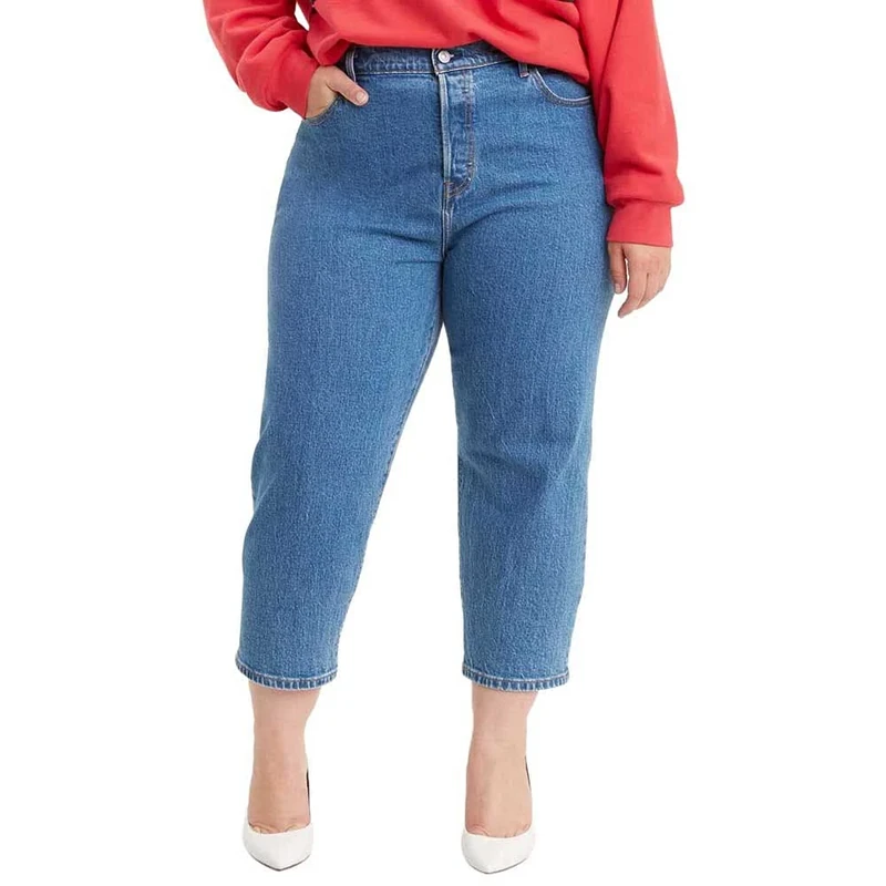 Levi's Women's Plus Size 501 Crop Jeans Jazz Jive Stonewash (Blue) 24