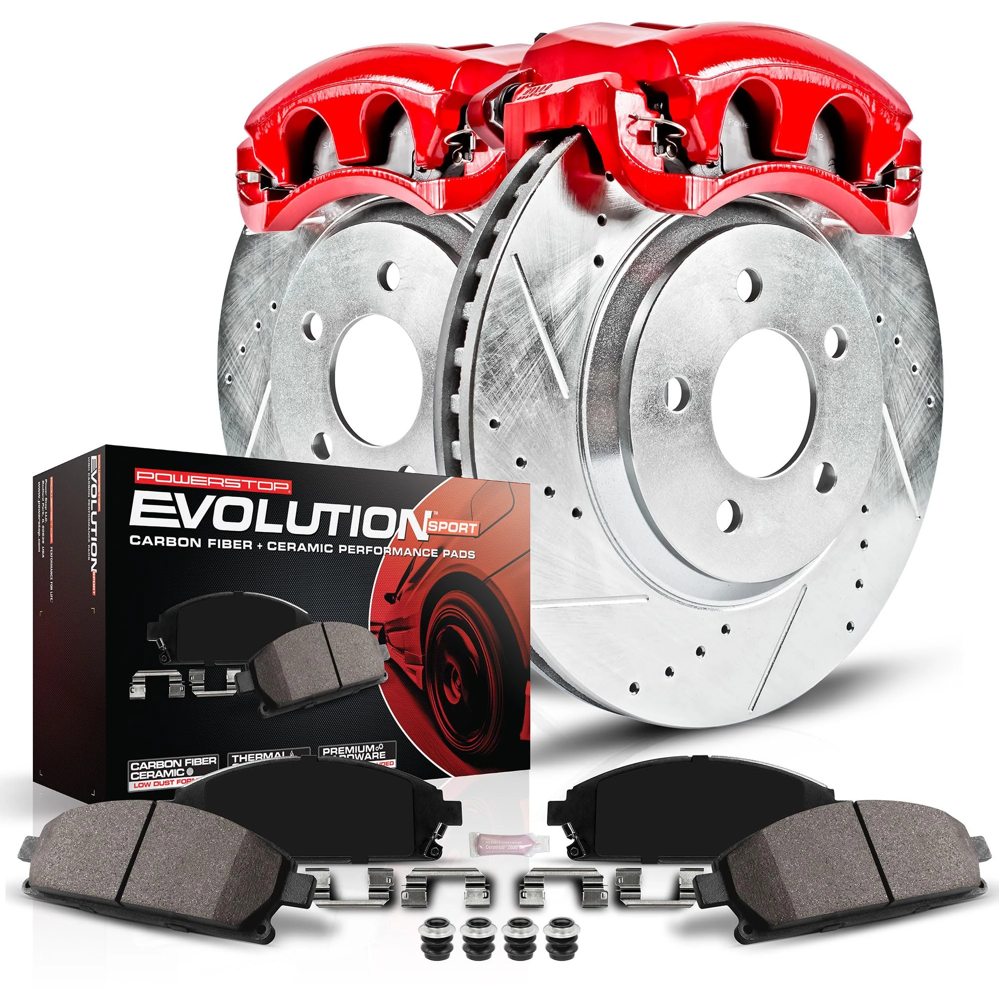 Power Stop KC6809 Z23 Evolution Sport Front Brake Caliper Kit- Brake Rotors, Brake Pads and Brake Calipers