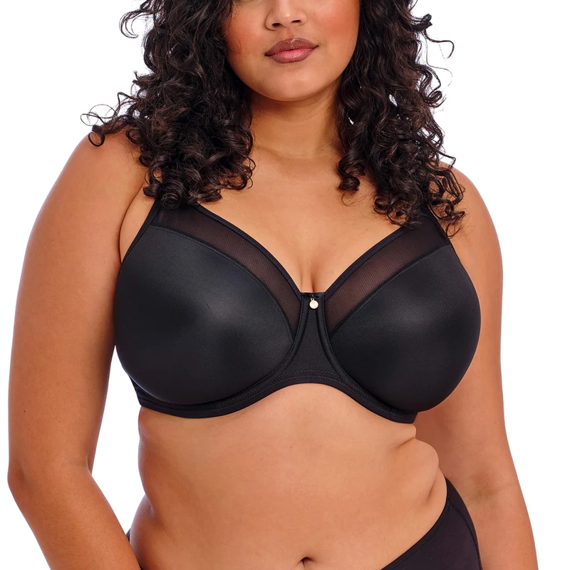Elomi Women's Smooth Underwire Molded Bra, Black, 32HH US