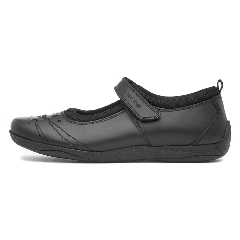 Hush Puppies Girls Amber SNR School Uniform Shoe, Black, 3 UK