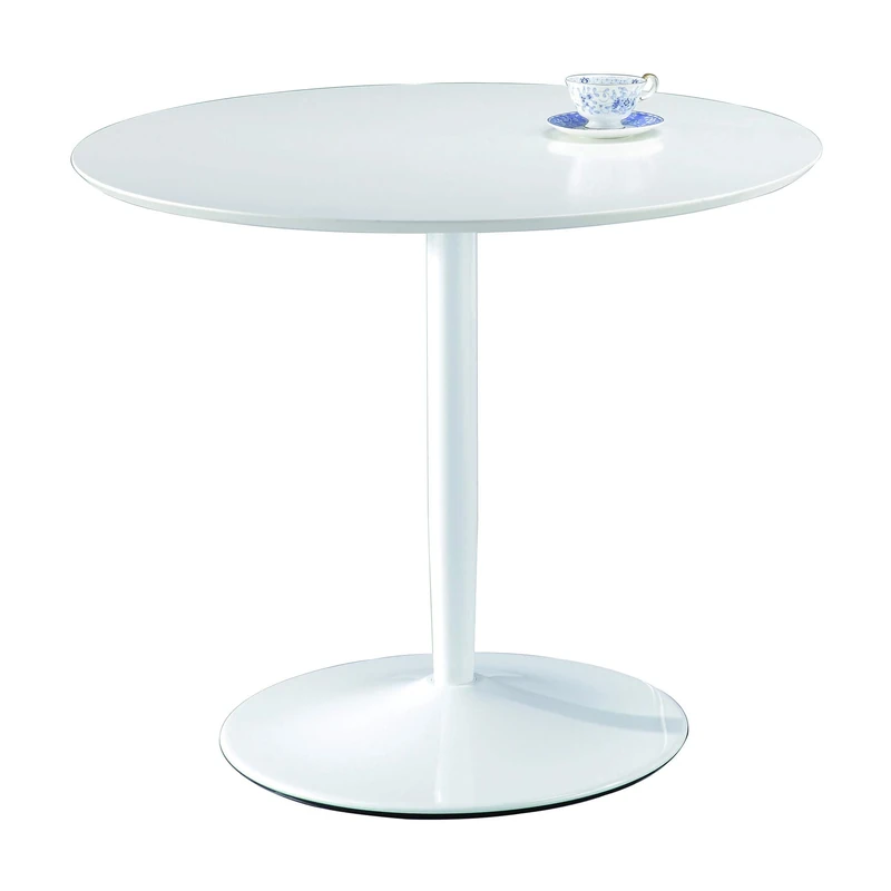 ASPECT Jakob 4 Seater Round Dining Wooden Top and Metal Base (Table White), 90 Diameter x74(H) cm