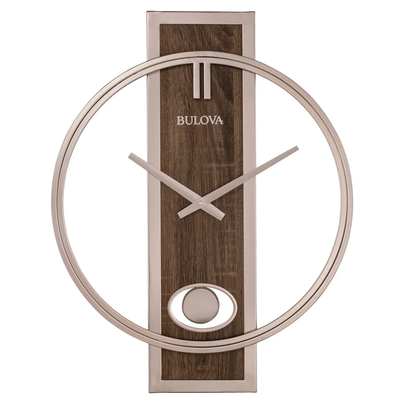 Bulova C4117 Phoenix Wall Clock, Metal, Champagne