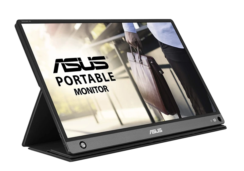 ASUS ZenScreen Go MB16AHP 15.6 Inch USB Type-C Portable Monitor, FHD (1920x1080), IPS, up to 4 hours battery, Micro-HDMI, Foldable Smart case, Auto-Rotate