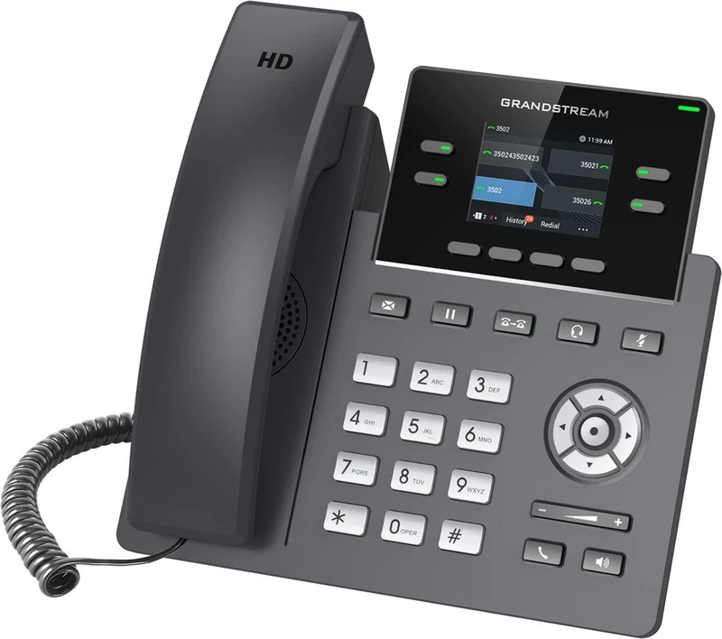 Grandstream GRP2612 IP Phone | 4 Lines, 4 SIP Accounts | 2.4-Inch Color Display | Dual-port Gigabit Ethernet