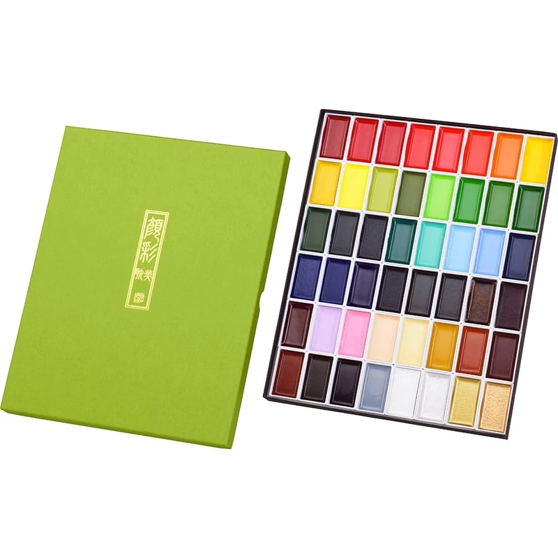 Kuretake GANSAI TAMBI Watercolour Paint Set 48 Colors, Traditional, Professional-quality art supplies for artists, Non-Toxic, Made in Japan - Image 1