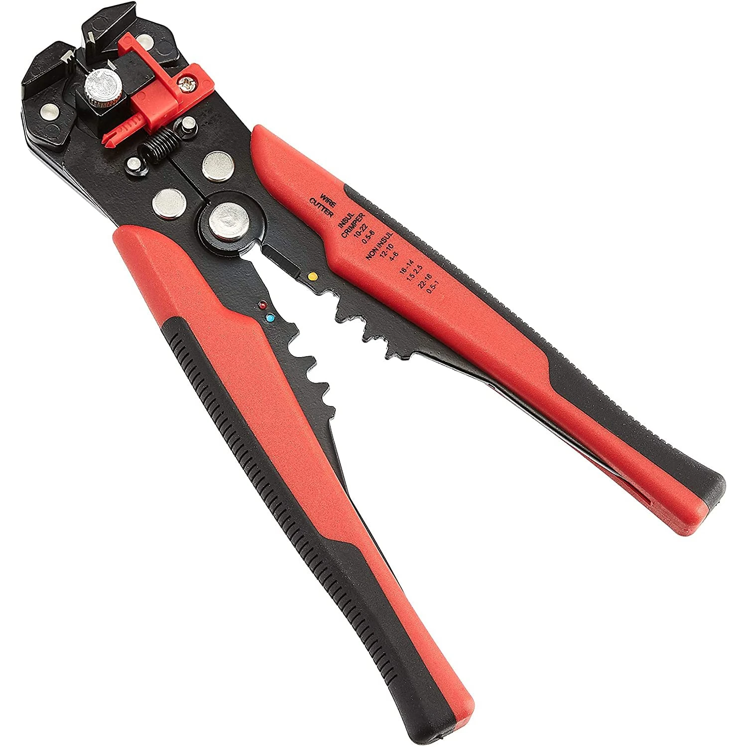 Amazon Basics Self-Adjusting Wire Stripper, Black/red