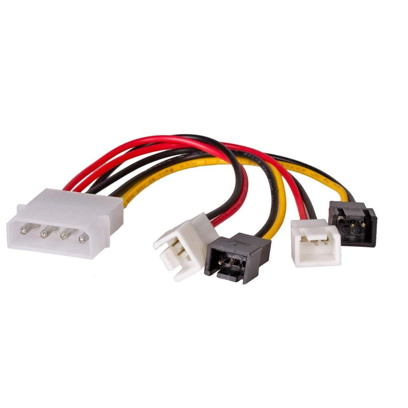 Akyga AK-CA-34 Molex Plug to 2x 3 Pin 12V / 2x 3 Pin 5V Adapter Power Cable - Image 1