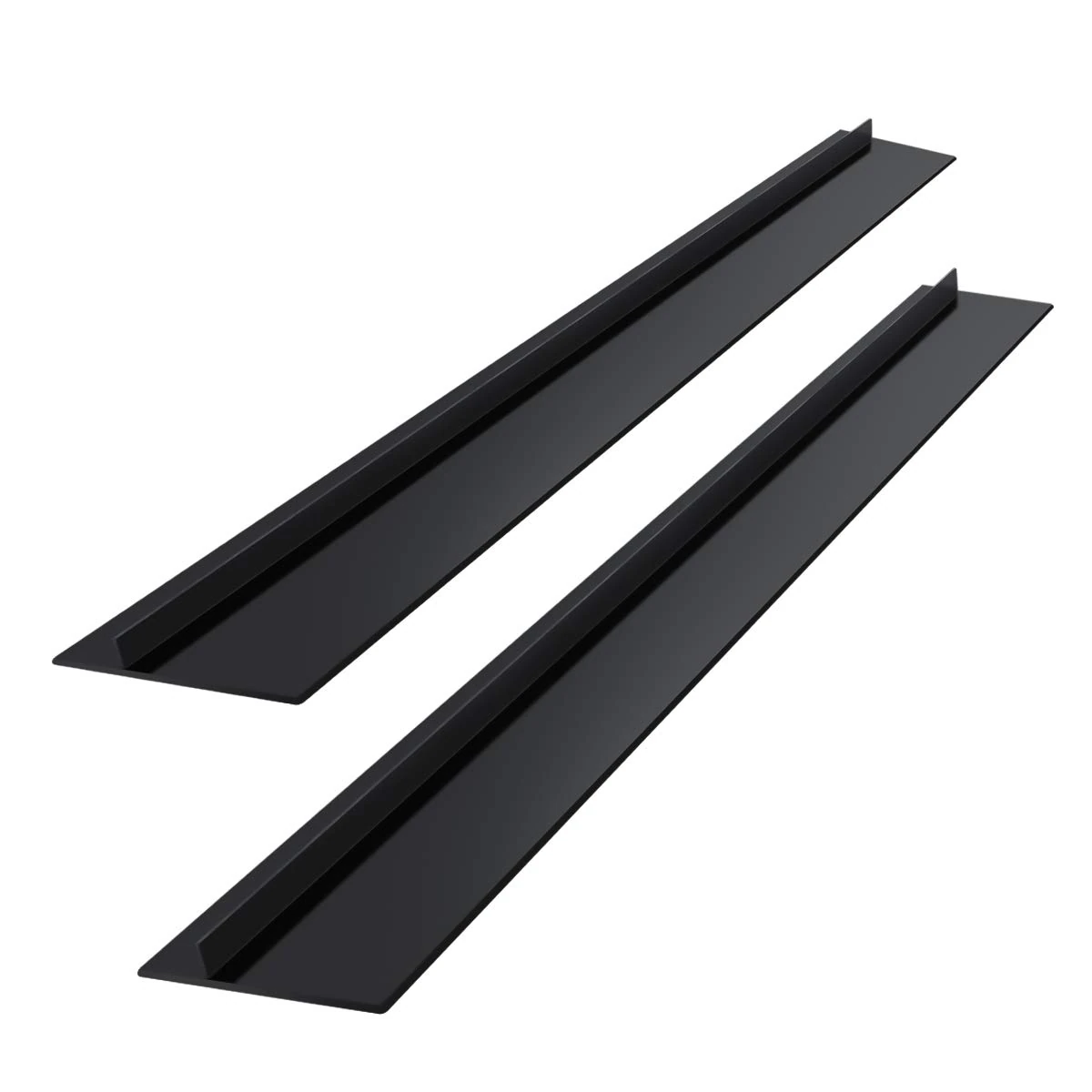 Yolispa Silicone Stove Counter Gap Cover 25" for Kitchen, Easy Clean Heat Resistant Wide & Long Gap Filler, Seals Spills Between Counter, Stovetop, Oven, Washer & Dryer, Set of 2, Black