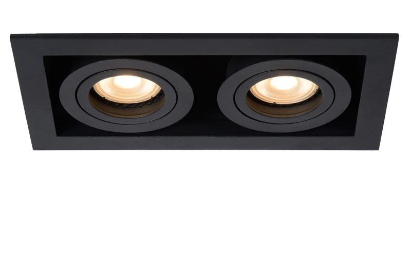 LUCIDE Chimney - Recessed Spotlight - 2xGU10 - Black - Image 1
