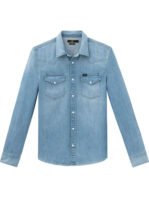 Lee Men's Lee Western Shirt Casual Shirt, Blue (Frost Blue), M