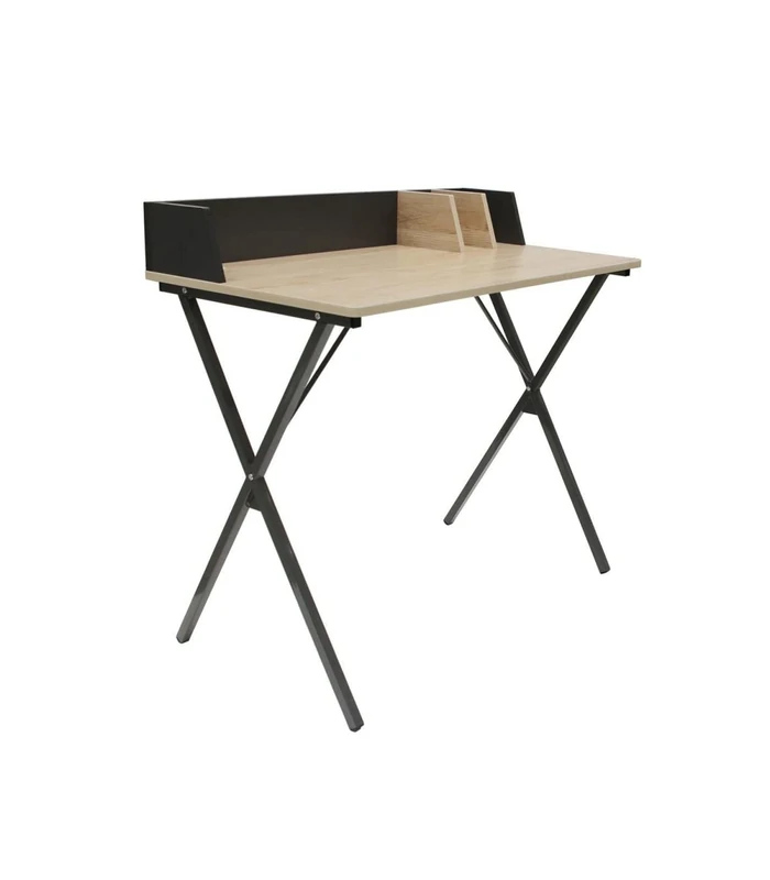 Home Deco Factory, HD6425, Brick Industrial Desk, Modern and Functional Design, with Optimized Storage, Ideal for telework or Study, Dimensions 90x50 cm, Neutral Colour