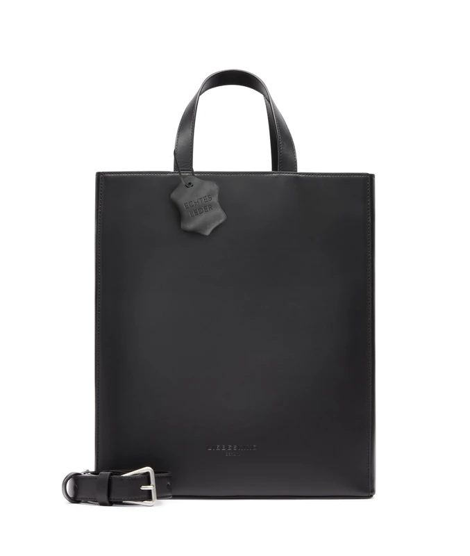 Liebeskind Berlin Paperbag tote, medium (HxWxD 34cm x 29cm x 15cm), black, leather upper