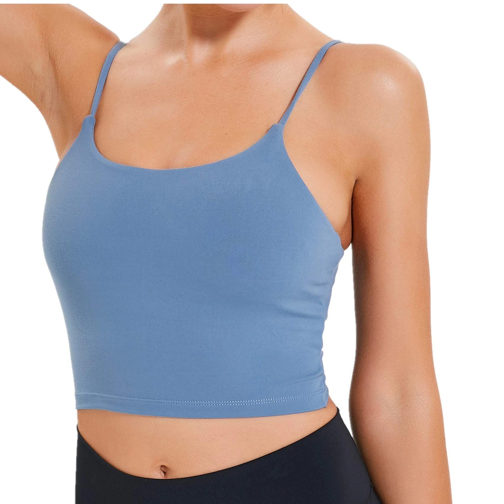Lemedy Women Padded Sports Bra Fitness Workout Running Shirts Yoga Tank Top Blue