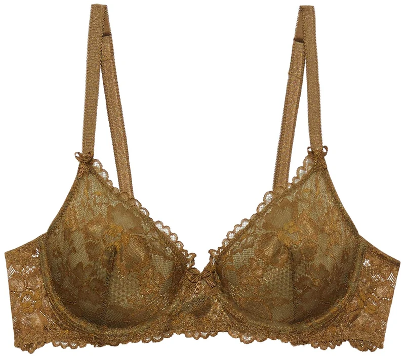 Savage X Fenty Women's Floral Lace Unlined Bra, Military Green, 36D