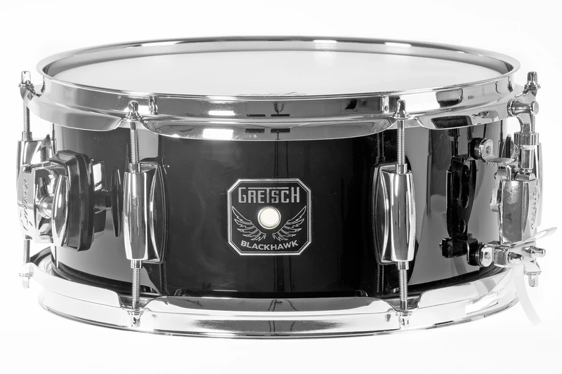 Gretsch SD Snare Drum - Black Hawk Mighty Mini - Full Range - 7-Ply Poplar Shell - Chrome Hardware - Black - 12"x5.5", BH-5512-BK