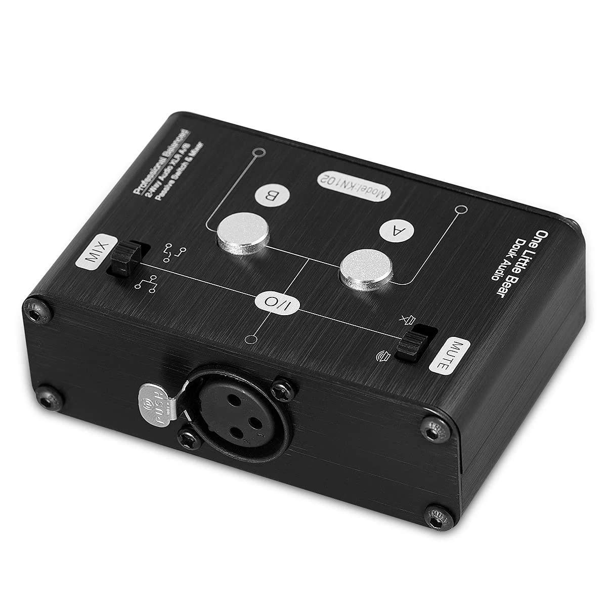 Mini 2 Way HiFi Stereo Audio XLR A/B Passive Switcher Box & Mixer Sound Splitter (1-IN-2-OUT)