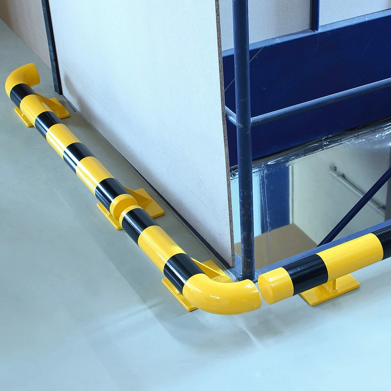 Crash Stop 80-500- Powder Coated Steel Wall Protectionn, Yellow/Black, 76mm Diameter, 500mm Length