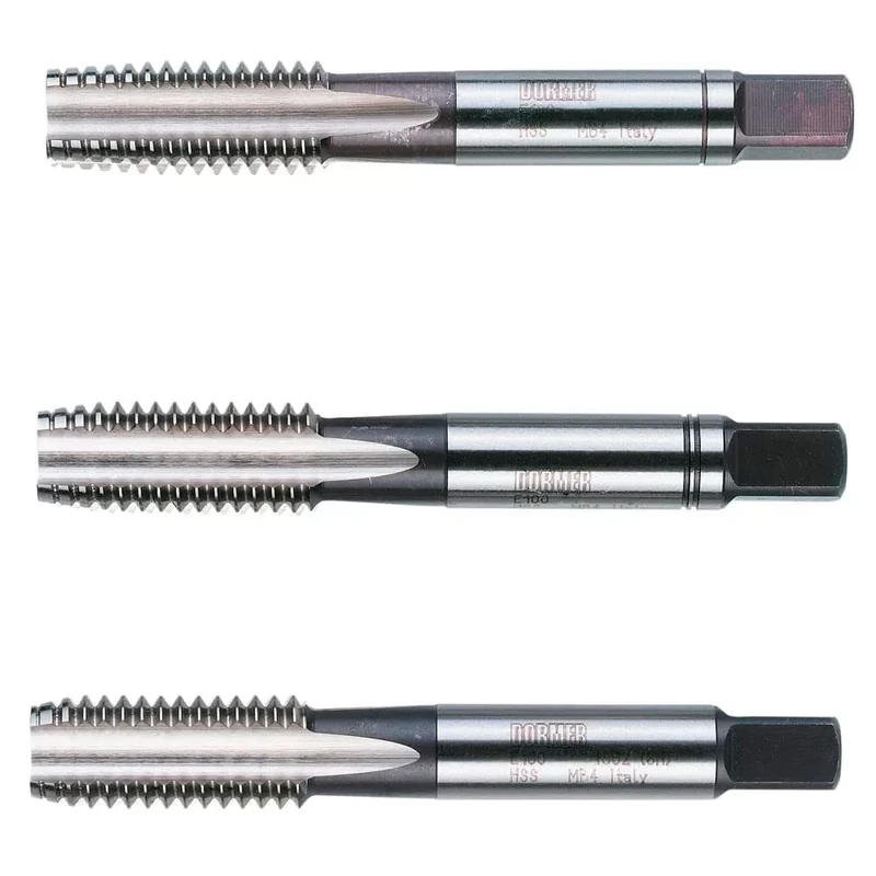 Dormer E105M16X1.5NO9 Series E105 HSS Straight Flute Serial Hand Tap Metric Fine with Bright Finish, DIN352 Standard, NO9, MF16 x 1.50 mm Thread, 70 mm Length