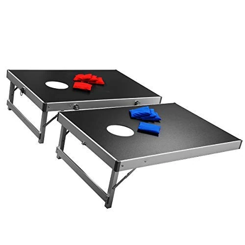 GYMAX Bean Bag Toss Portable & Foldable Professional Cornhole Game Set with 8 Bean Bags, 2 Play Boards & Carry Case - Image 1